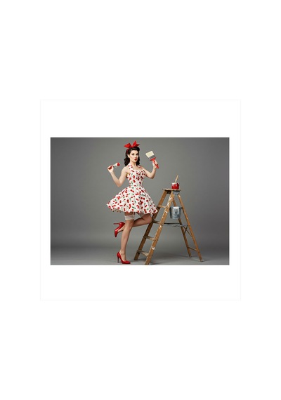 Retro Tarzda Kadın Model Mdf Tablo
