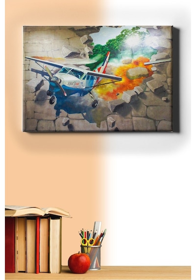 Webstyle Sayılarla Boyama Seti Kasnaklı Düşen Uçak 60 X 75 Cm