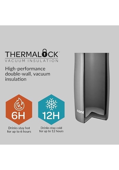 Huron Pro Snapseal Termos Bardak 470 Ml Siyah Açık Beyaz