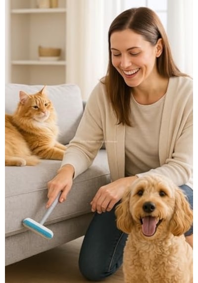 4'ü 1 Arada Kedi Köpek Tüy Temizleme Sihirli Fırça Seti Çok Yüzeyli Temizlik Aparatı Cam Koltuk Halı Temizleyic