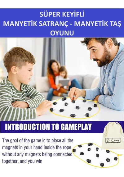 Süper Keyifli Manyetik Taş Oyunu - Mıknatıslı Satranç Oyunu, Mıknatıslı Taş Oyunu, Eğitici Masa Oyunu, Ve Mantıksal Düşünme Geliştirici, Ebeveyn-çocuk İletişimi, Gençler İçin Parti Oyunu