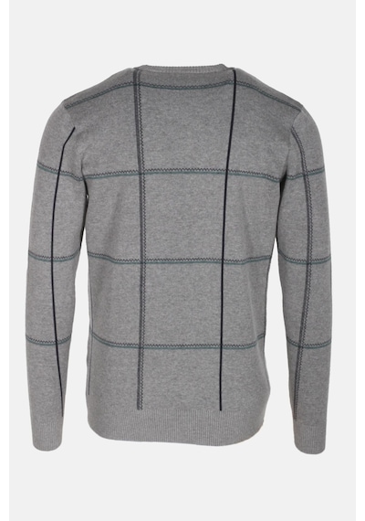 Erkek Triko Grimelanj Bisiklet Yaka Desenli Slim Fit Pamuklu Kazak Ncs Jeans 3744 Grimelanj