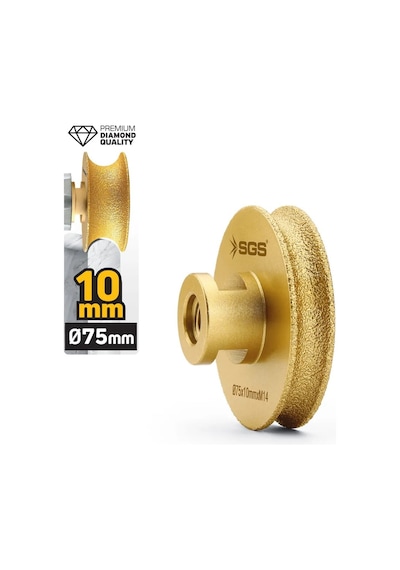 Sgs2787 M14-75x10 Mm Vakum Elmas Taşlama Diski Tam Profil