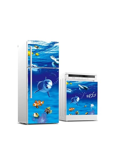 Ayrex Buzdolabı Ve Bulaşık Makinası Beyaz Eşya Sticker Kaplama Sualtı Dünyası Yunus Diğer