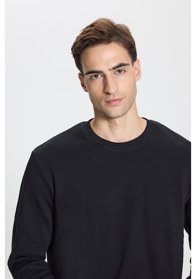 George Henry 2'li Paket Pamuklu Standart Fit Normal Kesim Bisiklet Yaka Sweatshirt Siyah