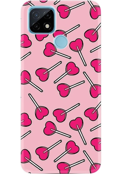 Realme C25 Kılıf Desenli Heart Lollipop 1414