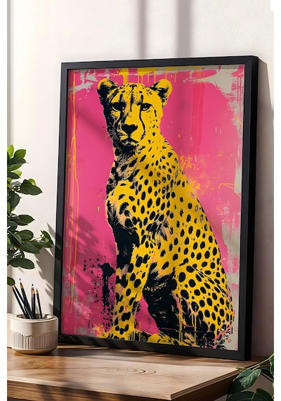 Çita Pop Art Çerçeveli Tablo - Pop Art Poster Tablo