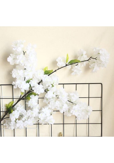 Yapay Çiçek Bahar Dalı Japon Kiraz Çiçeği 90 Cm Beyaz