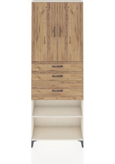 Arges Dolap 4 Raflı 3 Çekmeceli 2 Kapaklı 88x30x243 Aytaşı-çam Aytaşı