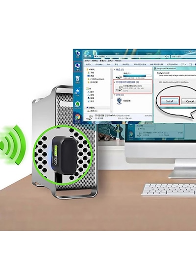 Ally Çift Bant 600 Mbps 2.4 Ghz +5 Ghz Usb Kablosuz Wifi Adaptör- 5775
