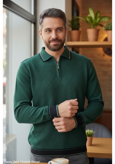 Kamalı Erkek Nefti Tüylenme Yapmayan Anti-pilling Standart Fit Normal Kesim Premium Polo Yaka Triko Kazak Kamalı Erkek Nefti Tüylenme Yapmayan Anti-pilling Standart Fit Normal Kesim Premium Polo Yaka Triko Kazak