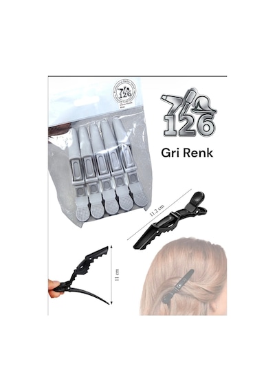 5 Li Saç Pensi Gri Renk