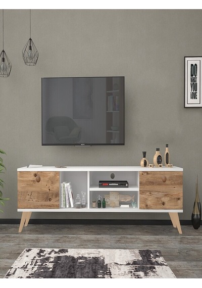 Mbes Mobilya Esin Beyaz-Atlantik 160 Cm Tv Ünitesi