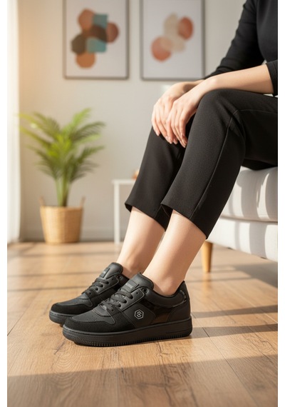 Enoch Kadın Günlük Sneaker Modern Tasarım Konforlu Yürüyüş Spor Ayakkabı Bej