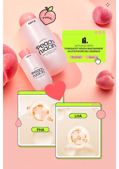 Edıtb Niasinamid ve Glutatyon İçeren Aydınlatıcı Jel Esans Edit.b Peach Niacin Glutathione Gel
