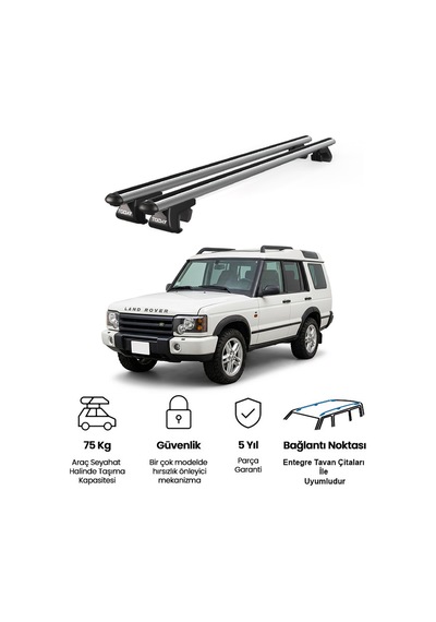 Venüs Land Rover Discovery 2004-2009 Uyumlu Gri Ara Atkı Port Bagaj Tavan Barı