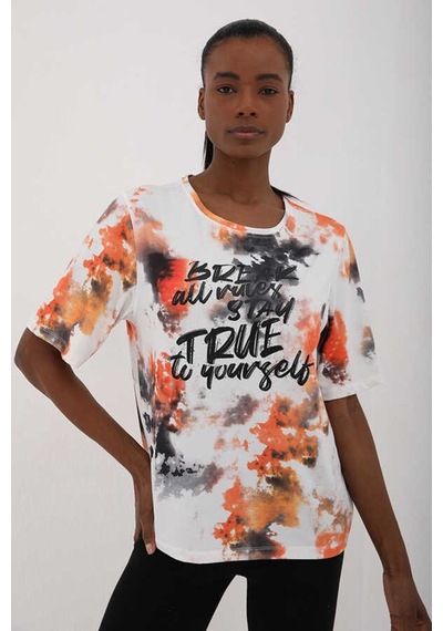 Stsahra Kadın Beyaz Bisiklet Yaka T-shirt