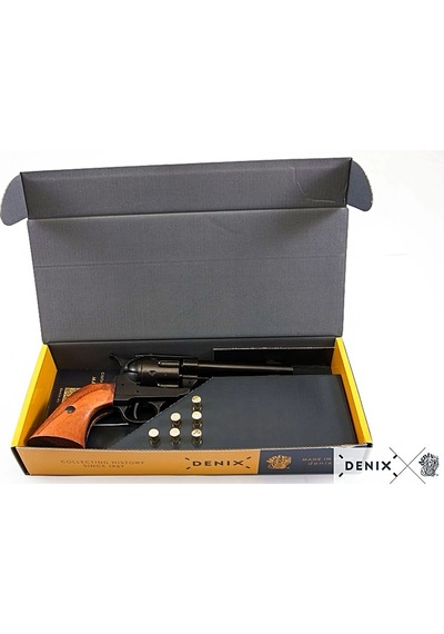 Denix Dekoratif Replika Revolver Cal.45 Peacemaker 4,75 , With 6 Bullets