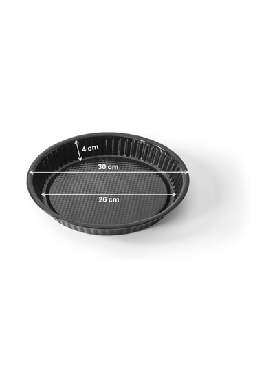 Cook-lab 30cm Zindeliklı Emaye Kaplama Tart Turta Kek Kalıbı Siyah Diğer