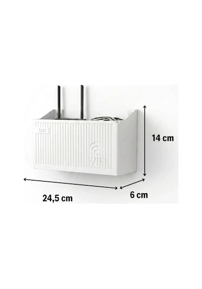 Duvar Tipi Wi-fi Modem Saklama Kutusu Beyaz Kablo Düzenleyici Router Raf Organizer 5047 Çok Renkli