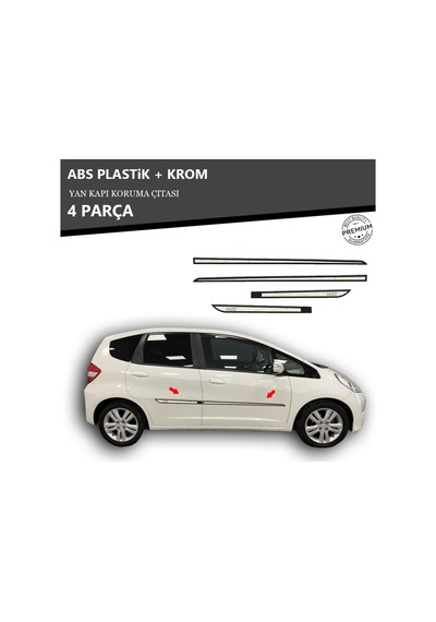 Honda Jazz Yan Kapı Koruma Çıtası Plastik + Krom