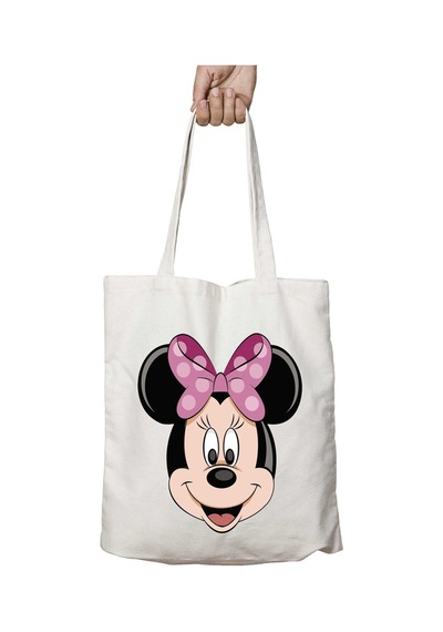 Art Hediye Minnie-mouse-high-quality-png İki Taraf Kalıcı Yıkanabilir Okul Plaj Omuz Bez Çanta Çok Renkli