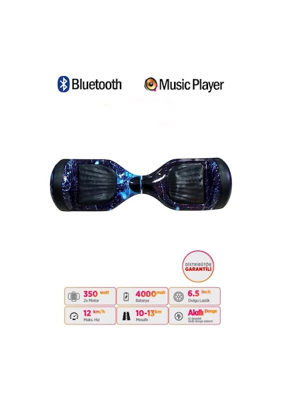 Citymate Elektrikli Kaykay Hoverboard Akıllı Denge 6.5 Inch + Hoverkart + Çanta Extrem Paket D12