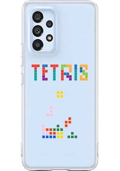 Samsung Galaxy A53 Uyumlu Şeffaf Kılıf 3 Tetris Tasarımlı
