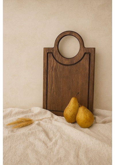 Fam Wood Art Doğal Ahşap Peynir Ve Sunum Tabağı Dikdörtgen %100 Çam Ağacı Kahverengi