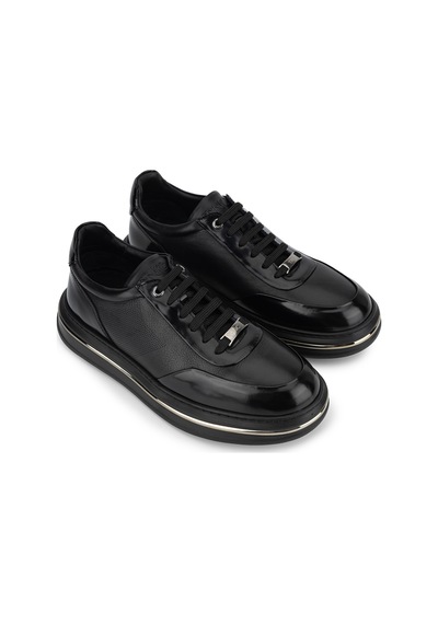 Tamer Tanca Erkek Hakiki Deri Siyah Sneakers & Spor Ayakkabı 1237 23248 Erk Ayk Sk26-27 Syh/syh Tbn Siyah1