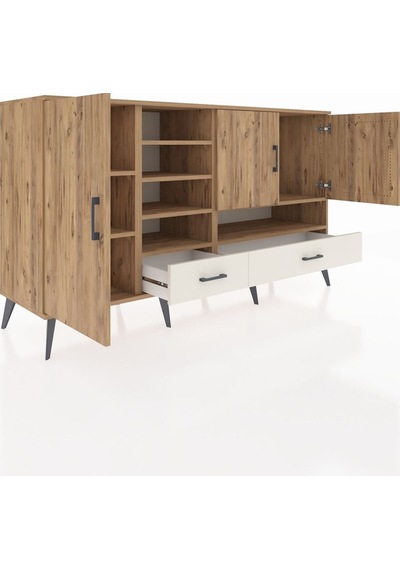 Kronos Konsol 8 Raflı 2 Çekmeceli 3 Kapaklı 176x59x99 Çam-çam/ayt Çam-çam/aytaşı