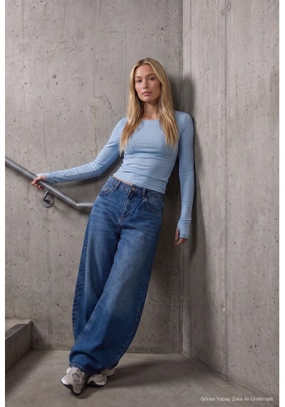 Kadın T.kot 4s6-5 Mega Balon Fit %100 Koton T45 Denim Jean