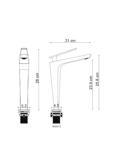 Fg-4125 Mat Siyah Yüksek Lavabo Batayası