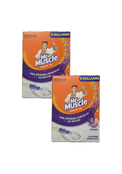 Muscle Klozet Jel Blok, Tuvalet Temizleyici, Lavanta, 36g, 2 Adet