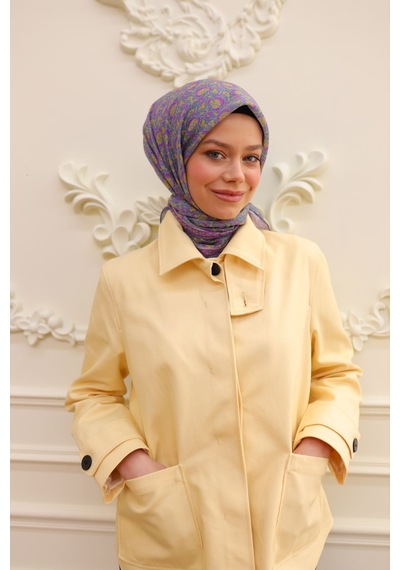 Silk Home Soft Eşarp 73077-03 Leylak, Sarı, Çelik Mavi