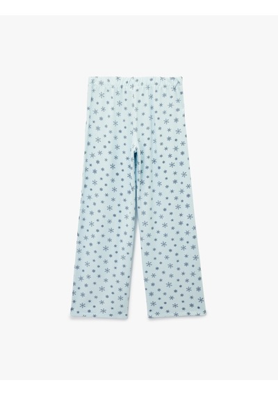 Koton Rahat Kesim Viskon Karışımlı Baskılı Pijama Altı Mavi Desenli 6wlk40023mk Mavi Desenli