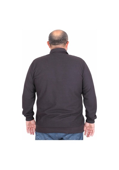 Moc Grande Mocgrande Erkek Büyük Beden Polo Yaka Sweat Orjinal 24409 Sıyah Siyah