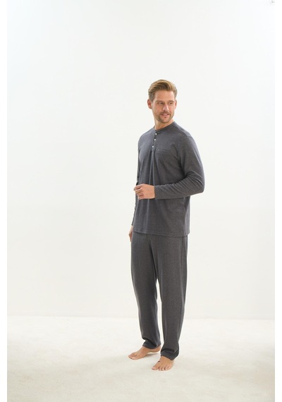 Sevim Erkek Uzun Kol Antrasit Pijama Takım C2t4n5o9 001