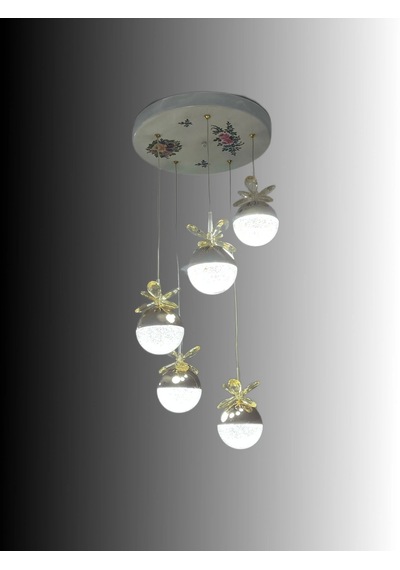 Serçe'den Oturma Odası 5 Li Led Avize 5li Sarkıt