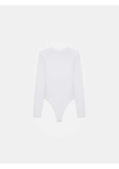 Dilvin 32695 Uzun Kollu Bodysuit-beyaz Beyaz