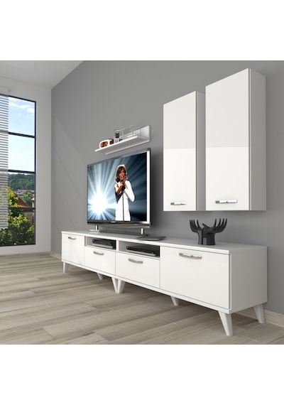 Decoraktiv Eko 5200d Mdf Retro Tv Ünitesi Tv Sehpası Beyaz