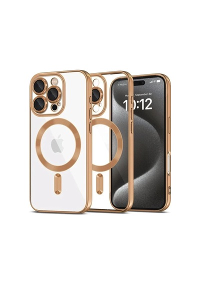Bezos İphone 16 Pro Max Uyumlu Kılıf Kross Magneticsafe Kapak - Çöl Titanyum Hb006