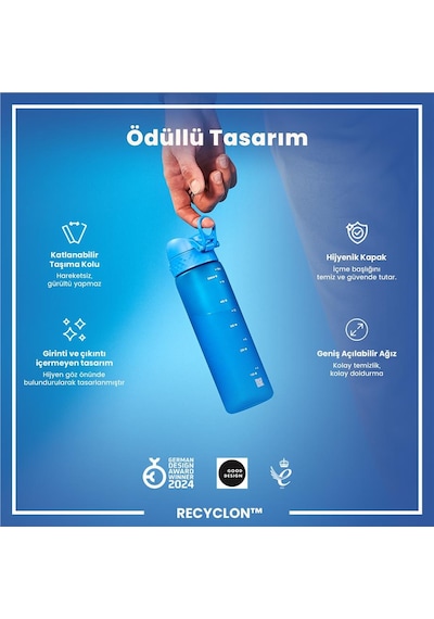 Ion8 - İnce Suluk - Mavi - 500 Ml - Sızdırmaz - Bpa İçermeyen