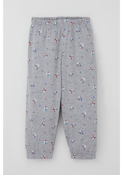 Breeze Kız Bebek Pijama Takımı Renkli Çiçek Desenli 9 Ay-3 Yaş, Gri Melanj Gri Melanj