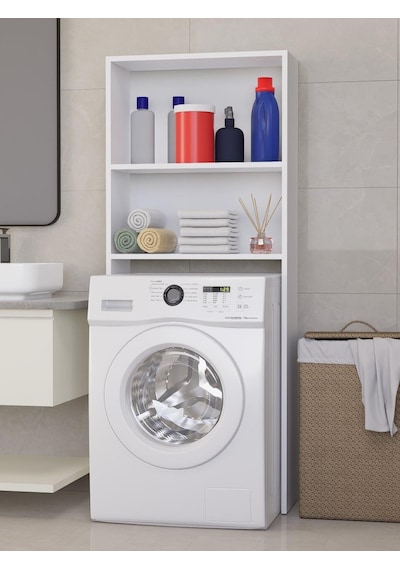 %100 Mdf Çamaşır Ve Kurutma Makinesi Dolabı, Beyaz Açık Raflı Çamaşır Makinesi Üstü Düzenleyicisi Beyaz %100 Mdf Çamaşır Ve Kurutma Makinesi Dolabı, Beyaz Açık Raflı Çamaşır Makinesi Üstü Düzenleyicisi Beyaz