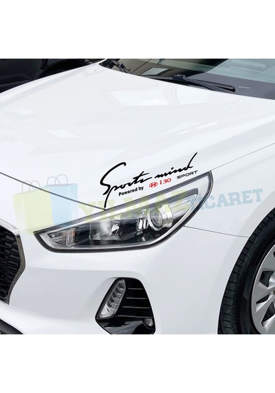 Hyundai I30 Logo Sport Mind Kaput Far Oto Sticker Yapıştırma
