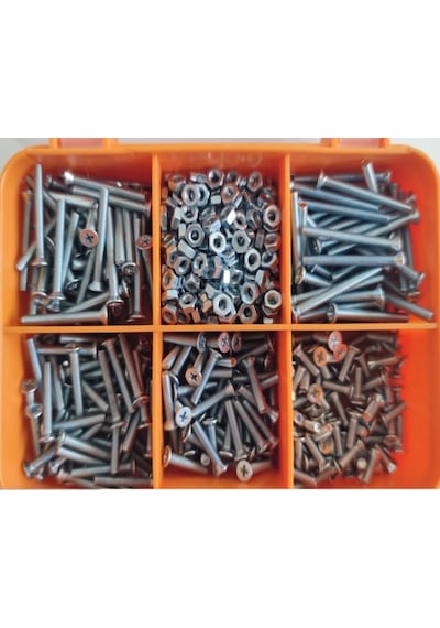 M3 Yhb Vida Somun Seti-610 Adet-metrik 3mm-boy 10-15-20-25-30 Mm