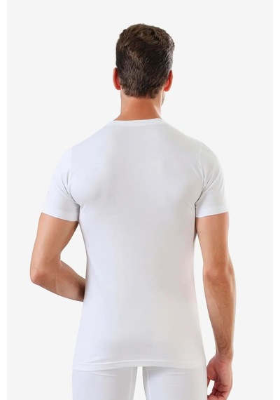 Terrien Premium Tekstil İç Giyim Erkek Beyaz Sıfır Yaka Kısa Kollu Fanila Tişört 3'lü Paket