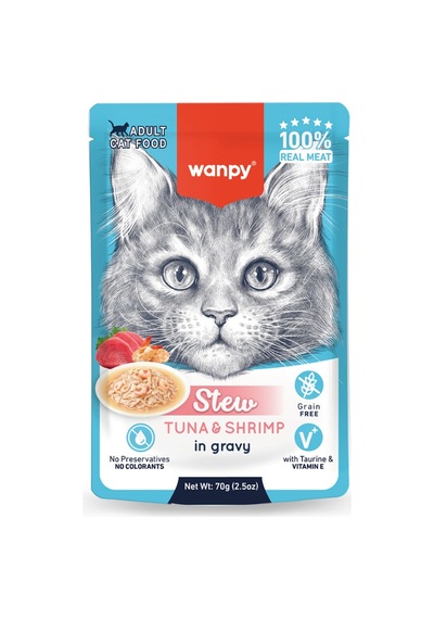 Wanpy Karides Ton Balıklı Kedi Yaş Mama 70 Gr