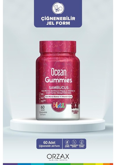 Orzax Ocean Smart Gummies Sambucus Çiğ. Jel Form
